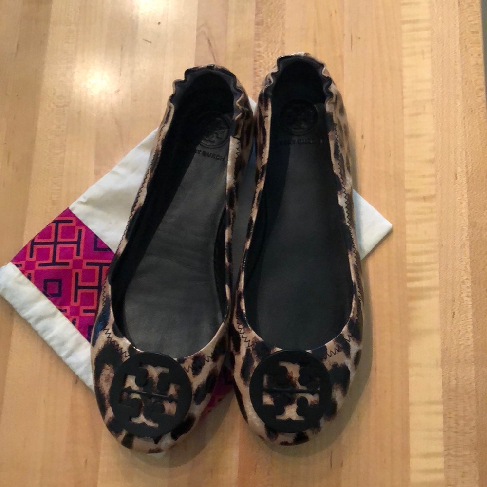 Tory Burch Leopard Minnie travel ballet flats